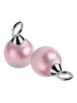 ZINZI ZICH266R Zilveren creoolhangers met roze parel