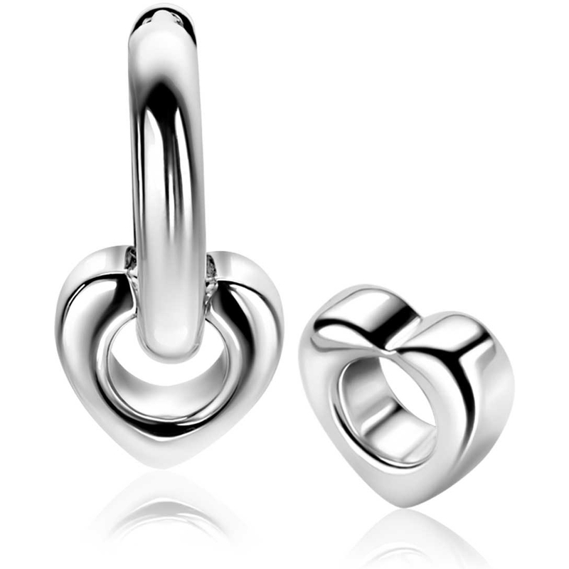 ZINZI ZICH2695 Zilveren oorbedels hartje 9,7 mm