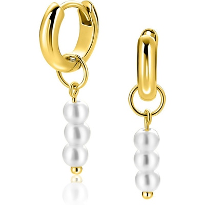 ZICH2734Y Goudkleurige oorbedels met parels 18 mm