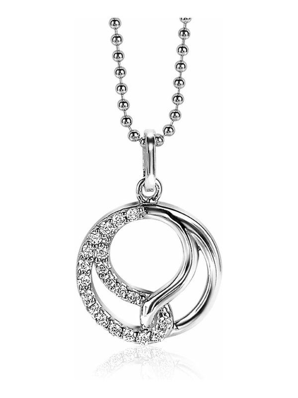 ZINZI ZIH2119S Zilveren hanger met zirkonia 21,3 mm