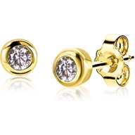 ZINZI ZIO-APR Goudkleurige oorknopjes geboortesteen zirkonia