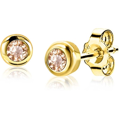 ZINZI ZIO-NOV Goudkleurige oorknopjes geboortesteen citrien