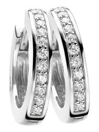 ZIO186Z Zilveren creolen met zirkonia 17x3 mm
