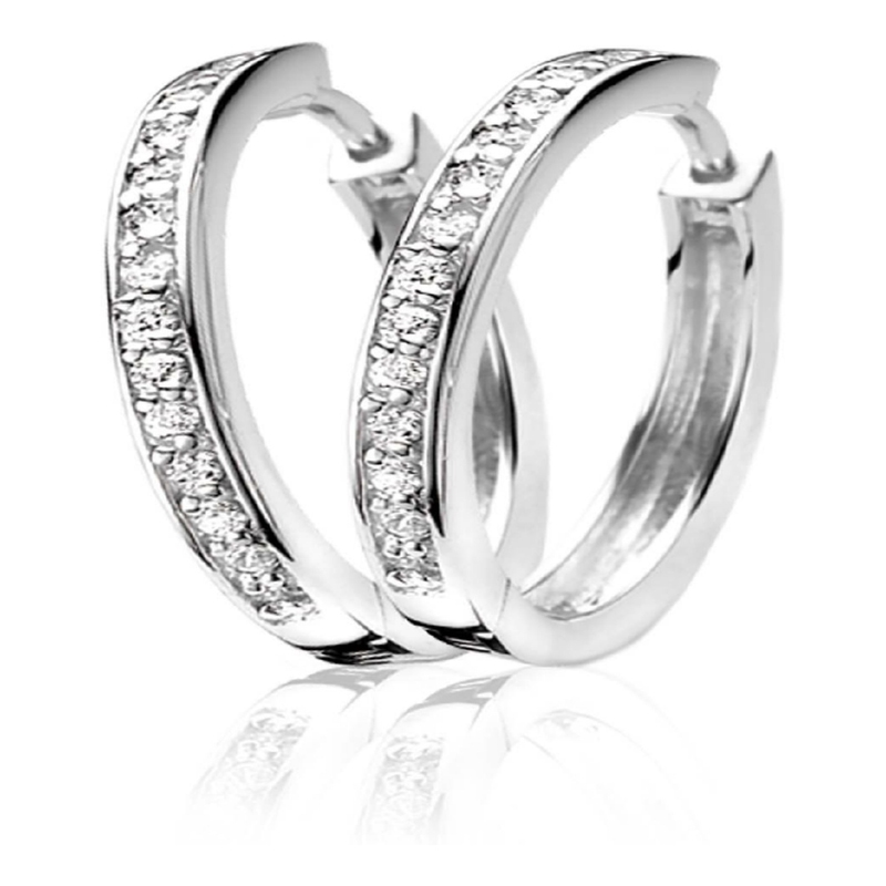 ZINZI ZIO192Z Zilveren oorringen met zirkonia 24 mm