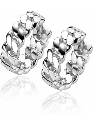 ZINZI ZIO2117 Zilveren oorringen gourmet 13 mm