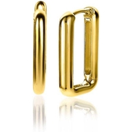 ZIO2221G Goudkleurige oorringen ovaal