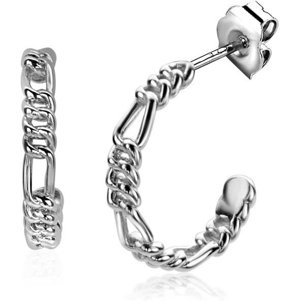 ZINZI ZIO2291 Zilveren oorringen figaro schakels