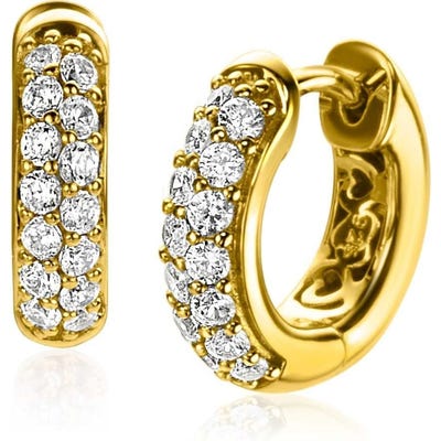 ZIO2317Y Goudkleurige oorringen met zirkonia