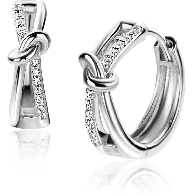 ZINZI ZIO2505 Zilveren oorringen met zirkonia 16,5 mm
