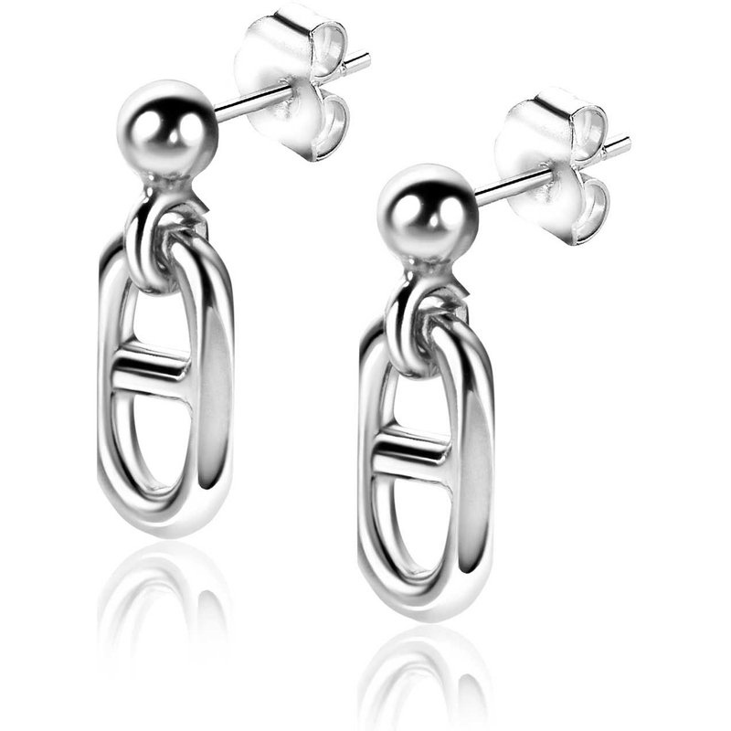 ZINZI ZIO2580 Zilveren oorhangers met schakel 18 mm