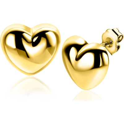 ZINZI ZIO2672G Goudkleurige oorknopjes hart 12,7 mm