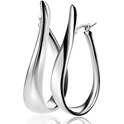 ZINZI ZIO2675 Zilveren oorringen organische vorm 49 mm