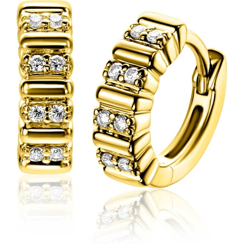 ZINZI ZIO2686Y Goudkleurige oorringen met zirkonia 13,5 mm
