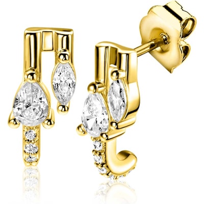 ZINZI ZIO2689Y Goudkleurige oorhangers met zirkonia 12,5 mm