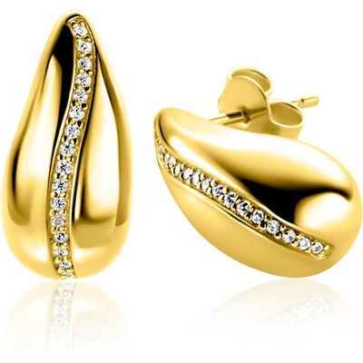 ZIO2707Y Goudkleurige oorknopjes met zirkonia