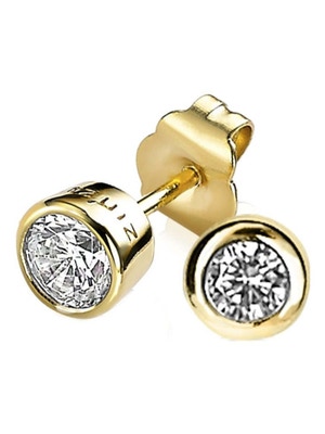 ZIO322Y Goudkleurige oorknoppen zirkonia 65x65 mm