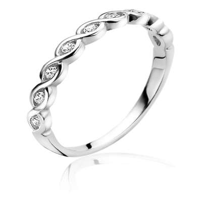 ZINZI ZIR1595 Zilveren aanschuifring Infinity met zirkonia 2,7 mm