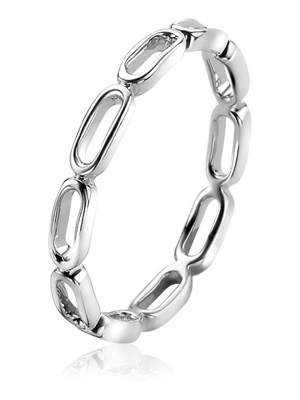 ZINZI ZIR2035 Zilveren aanschuifring paperclip schakel