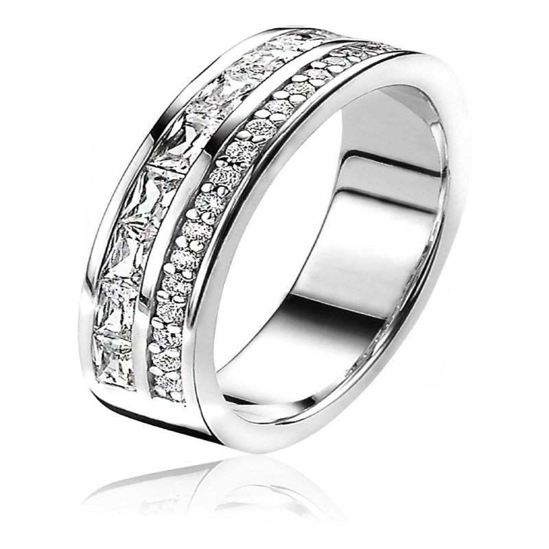ZINZI ZIR2118 Zilveren ring met zirkonia 5,4 mm