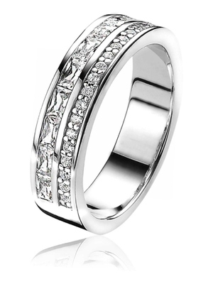 ZINZI ZIR2118 Zilveren ring met zirkonia 5,4 mm