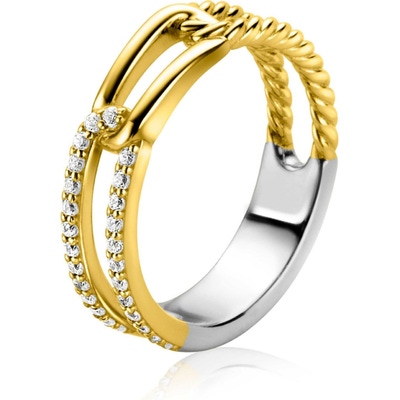 ZINZI ZIR2330Y Goudkleurige ring paperclip schakels