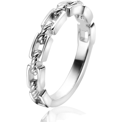 ZINZI ZIR2394 Zilveren schakelring 3,7 mm