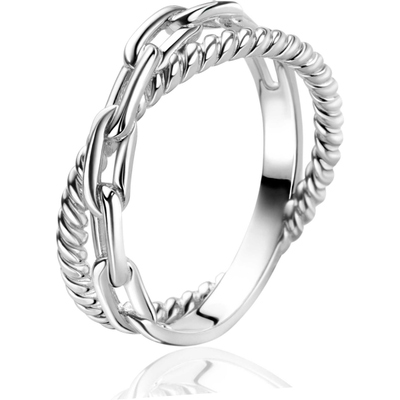 ZINZI ZIR2544 Zilveren cross-over ring 6,5 mm