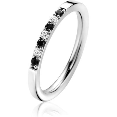 Zinzi ZIR2559Z Zilveren aanschuifring met zwart zirkonia 2 mm