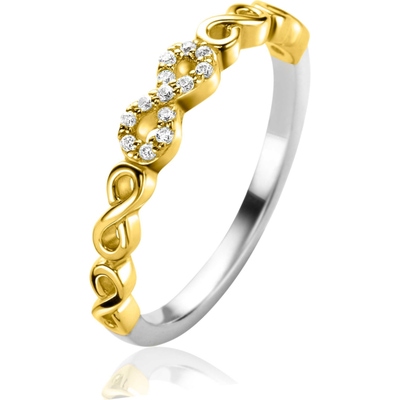 ZINZI ZIR2591 Goudkleurige aanschuifring met infinity zirkonia