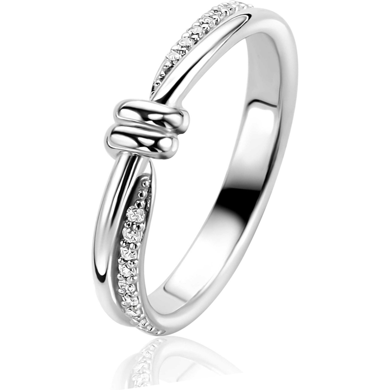 ZINZI ZIR2680 Zilveren ring met knoop zirkonia 4,2 mm