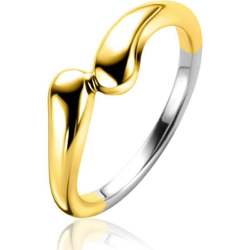 ZINZI ZIR2682G Bicolor zilveren ring druppels