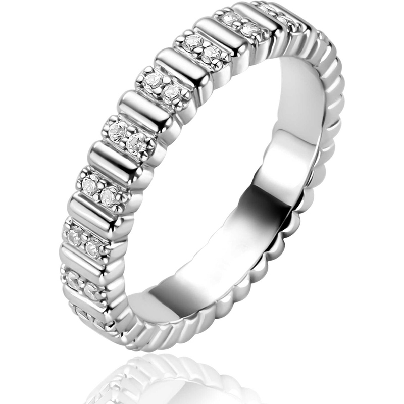 ZINZI ZIR2686 Zilveren ring met zirkonia 4 mm