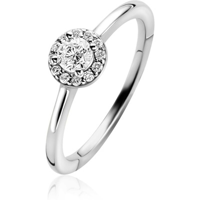 ZIR2697 Zilveren entourage ring met zirkonia