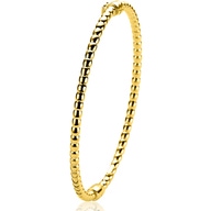ZINZI gold plated zilveren bangle armband met bolletjes-motief 3mm en luxe scharniersluiting ZIA2755G