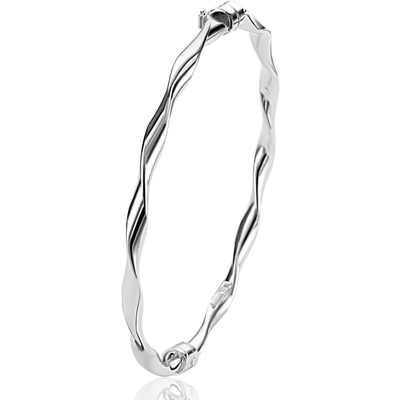 ZIA2756 Zilveren slavenarmband gedraaid 4 mm