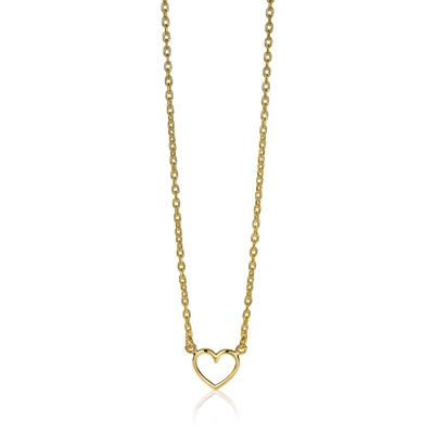 ZIC1420G Goudkleurige ketting met hanger hartje