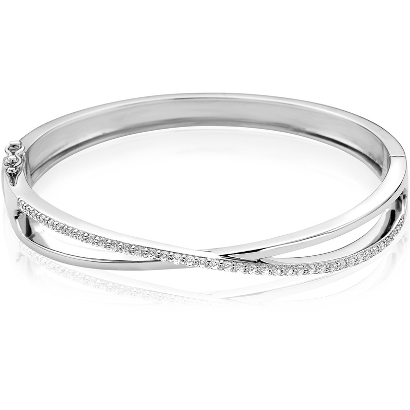 ZINZI zilveren slavenarmband kruislings wit ZIA1569