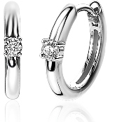 ZINZI ZIO2224 Zilveren oorringen met zirkonia 13 mm